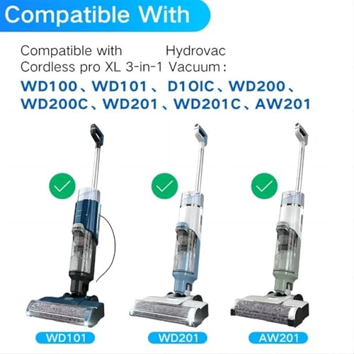 DEMULAX 2 Brush Rolls +4 Replacement Filter Foams, for Shark, for HydroVac/Cordless Pro 3in1 Vacuum Mop Anti, Replace Part #WDB1F2 Robot Vacuum Mop Pad(4 Pcak)