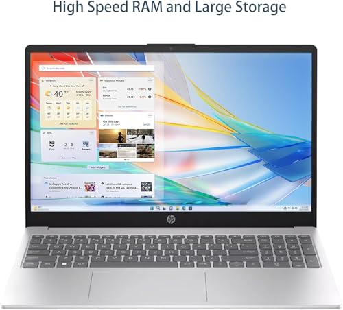 HP 15.6" Laptop, 13th Gen Intel Core i5-1335U, 16GB RAM, 512GB SSD, FHD Anti-Glare Display, Webcam, Numeric Keypad, Wi-Fi, Bluetooth, HDMI, 32GB USB Card, Windows 11 – Silver