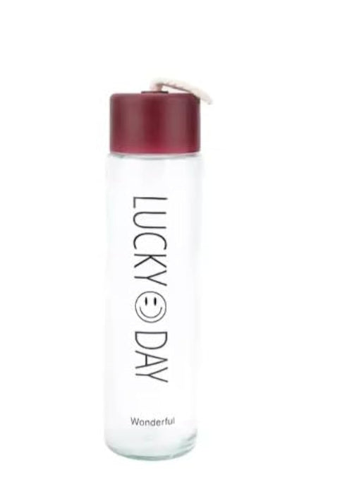 Generic 330 ML Water Botlle Classic Crystal Glass Air tight Bottle Cap Leakage Proof Premium Bottle for Men Women & Kids (Brown), JK-4893