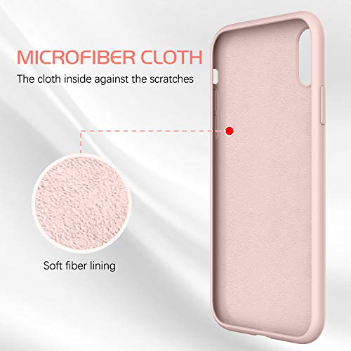 DOMAVER Case for iPhone XR Case Liquid Silicone Slim Lightweight Smooth Soft Gel Rubber Microfiber Lining Cushion Texture Cover Protective Shockproof Phone Cases for iPhone XR - Pink