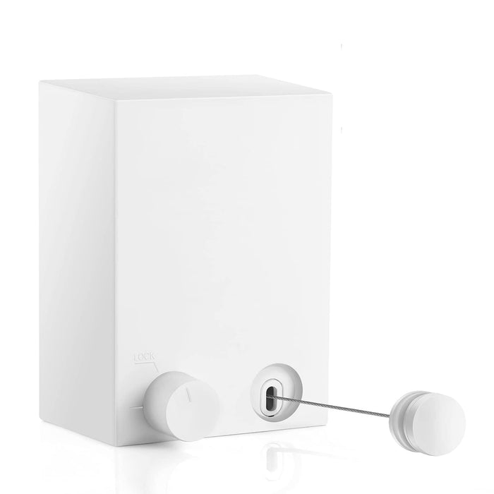 Retractable Clothesline- Adjustable Self Adhesive Clothesline, Stainless Steel Tightness Laundry Line, Tightness Wall Mounted, Cloth String Hanger(One Line, White)