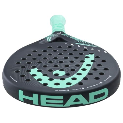 Head Zephyr Pro Padel Racket 2023, Black/Teal - 365 gm, Round