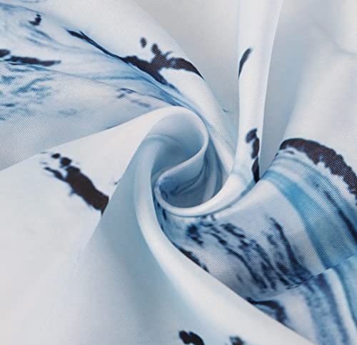 Ours To Yours Marble Print Shower Curtain, Abstract, Bathroom Curtain with Hooks, 100% Polyester, 3D Printing Technology, 180cm x 180cm / 71 x 71 inches, Bathroom Accessories (Blue)