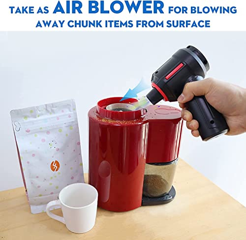 3-in-1 Computer Vacuum, Compressed Air Duster Blower, Portable Handheld Vacuum Cleaner Cordless, Rechargeable car Hoover, Mini Keyboard Cleaner Kit, Electric Spray air can for PC, Laptop, Electronics