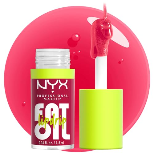 NYX PROFESSIONAL MAKEUP Fat Oil Lip Drip, Moisturizing, Shiny, Vegan Tinted Lip Gloss, Non-Sticky Finish, 12H Hydration, Squalane, Raspberry and Cloudberry Oils - Newsfeed (Rose Nude)