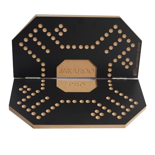 Jackaroo Pro 4 Player Foldable Board Game, 16 Coloured Marbles, Jackaroo Waterproof Cards