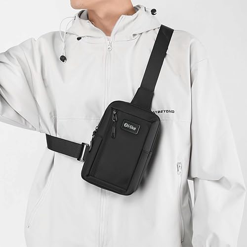 Hike Unisex Cross Body Chest Bag Synthetic Water-Resistant Scratch Resistant Small Shoulder Sling Bag for Business Travel Outdoor Shopping, HK9004