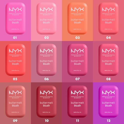 NYX Professional Makeup Buttermelt Blush, Powder Blush, up to 12 H Wear, Fade & Transfer Resistant, For The Butta.