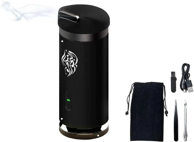 Hitopin Electric Incense Burner - USB Rechargeable Bakhoor Incense Burner for Car and Home (Black)
