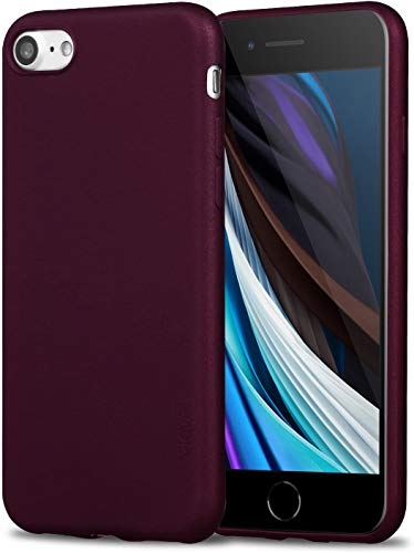 X-level iPhone SE 2022/2020 Case,iPhone 7/8 Case Ultra Thin Soft TPU Back Cover Phone Case Matte Finish Coating Grip Cover Compatible iPhone 7/8/SE 2020 /SE 3- WineRed