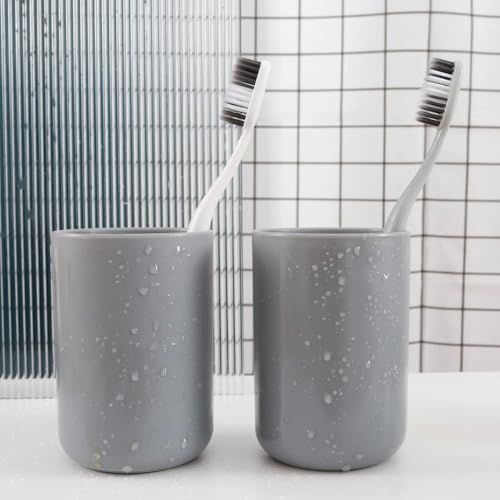 Pestrema Toothbrush Holders 2 Pieces, Bathroom Toothbrush Cup, Makeup Brush Bracket, Accessory Organizer and Toothbrush Bracket (Grey and Grey)