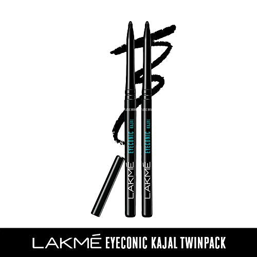 Lakme Eyeconic Kajal, Twin Pack, 0.35g + 0.35 gm