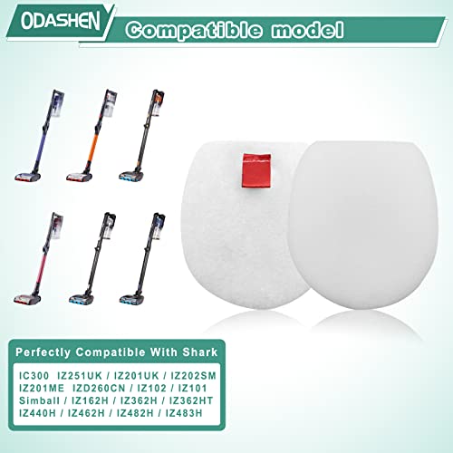 Odashen 3 Pack Duo Clean Filter Set Replacement for Shark Hoover IC300 IZ251UK IZ251UKT IZ201UK IZ201UKT IZ201UKTSB IZ202SM IZ201ME IZ201EUT Cordless Stick Vacuum Cleaner