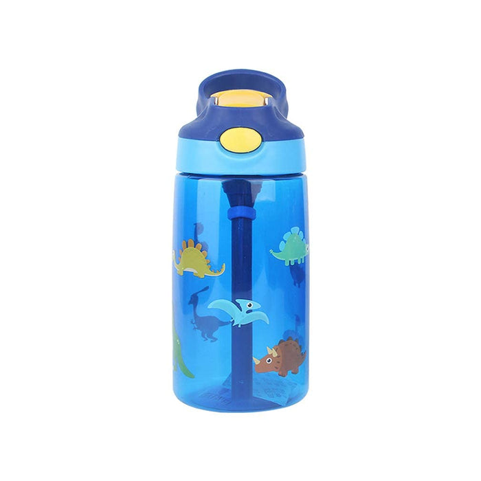 KASTWAVE Drinking Bottle, Kids Water Bottle with Flip Straw, Flexible Carry Handle and Easy Push Button, BPA-free, Very Suitable for School And Sports Children's Water Bottle(Blue)