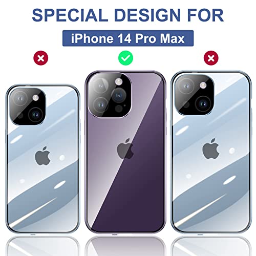 NALACAL Anti Peeping Case for iPhone 14 Pro Max, 360 Degree Front and Back Privacy Tempered Glass Cover, Anti SPY Screen, Anti Peep Magnetic Adsorption Metal Bumper for iPhone 14 Pro Max (Purple)