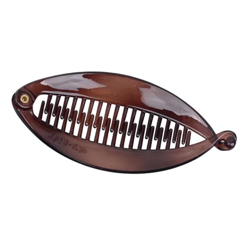 WANGCL 2Pcs Big Banana Hair Clips Clincher Rounded Edges Hair Comb Claws Hair Comb Fish Shape Grips Clamp Hair Accessories for Women Girls-Brown