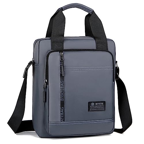 iCozzier Travel Shoulder Bag for Men Large Capacity Crossbody Bag Pouch with Long Strap Messenger Bag for Travel Work Bussiness(Grey)