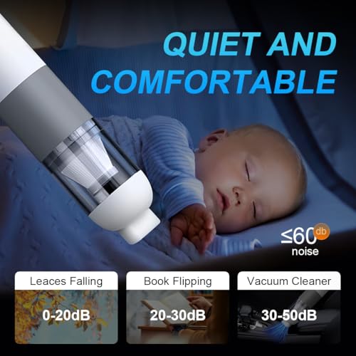 Aquox Cordless Handheld Vacuum Cleaner, Portable Car Vacuum Cleaner 10000Pa Strong Suction & Super Lightweight & USB Rechargeable, Mini Car Vacuum Cleaner Wireless & Air Duster for Home, Car, Office