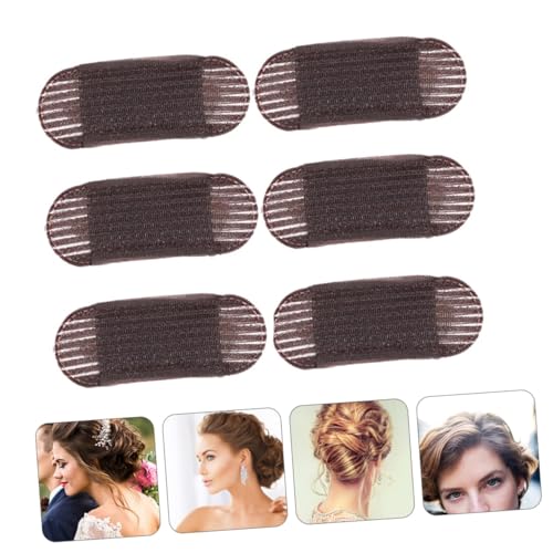 HZYH 6pcs Invisible Fluffy Hair Clip Bump up Hair Clip Hair Volume Base Bump it Hair Accessory Sponge Pad Hair Styling Tool for Women Girls (Coffee)