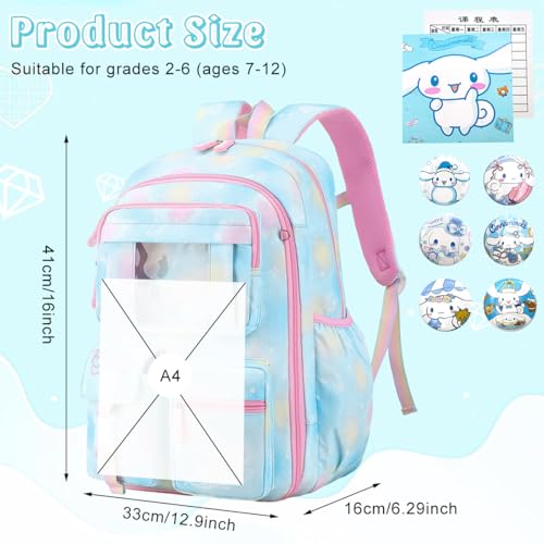 HANNEA® School Backpack for Girls, Cartoon School Backpack for Schoolgirls Large Capacity Girls Backpack for Kids
