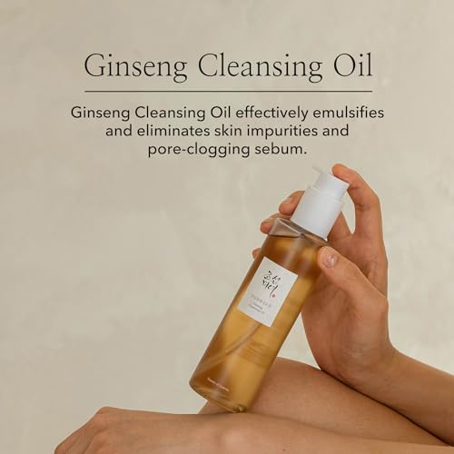 Beauty of Joseon Ginseng Cleansing Oil Waterproof Makeup Remover for Sensitive, Acne-Prone Facial Skin. Korean Skin Care for Men and Women, 210ml