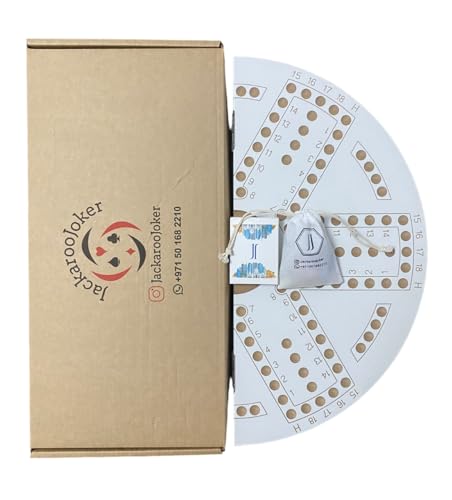 JackarooJoker Double Sided Foldable Wooden Board Game for 4 and 6 Players with BAG, White