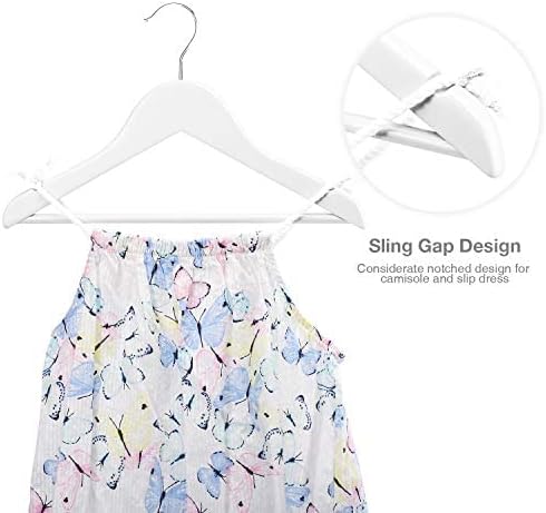 HOUSE DAY Wooden Baby Hangers for Closet 10 Pack, Premium Kids Wooden Hangers for Baby Clothes, Baby Coat Hangers with 360° Swivel Hook, Durable Toddler Hangers Childrens Hangers, White