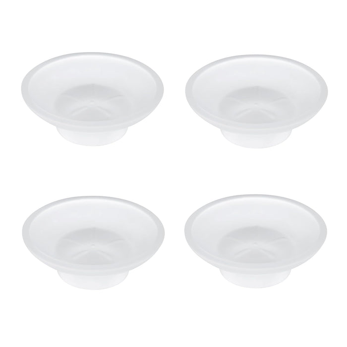 NOSKIN 4 Pack Soap Dish Round, Frosted Glass Replacement Spare Soap Holder for Bathroom Vanities Countertops Kitchen Sink