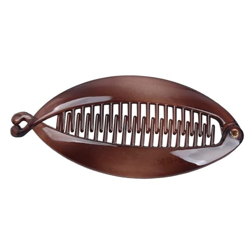 WANGCL 2Pcs Big Banana Hair Clips Clincher Rounded Edges Hair Comb Claws Hair Comb Fish Shape Grips Clamp Hair Accessories for Women Girls-Brown