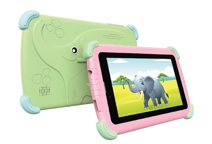 Modio M793 Kids Tablet, 7-inch HD Display, Dual SIM, 3000mAh Battery, Silicone Protection Case, (Gray)