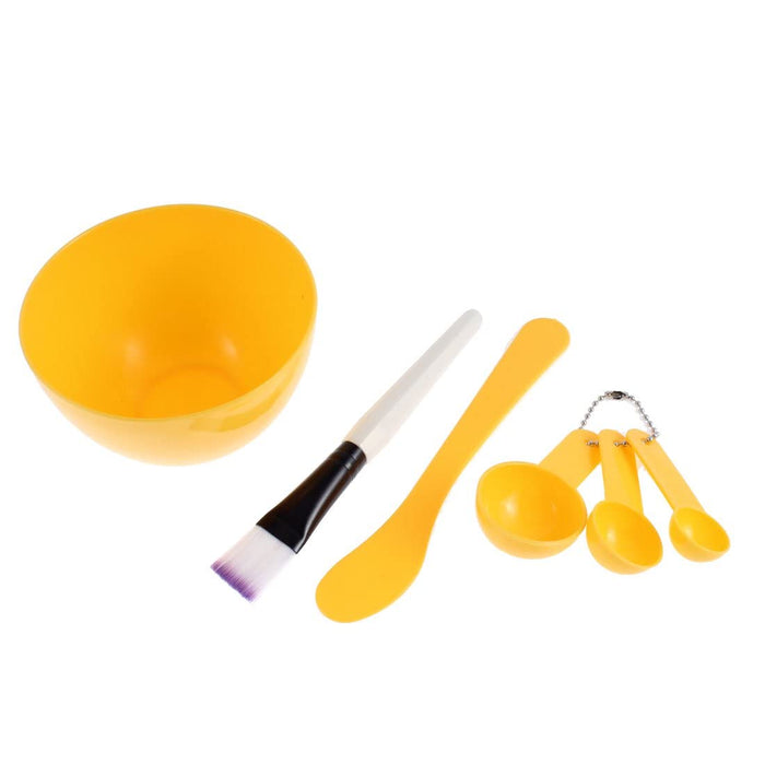 ECVV 4 in 1 DIY Facial Mask Mixing Bowl Brush Spoon Stick Brush Face Care Set Women Facial Beauty Professional Kits Tools (ORANGE)