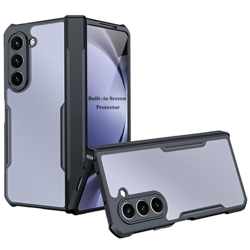 For Samsung Galaxy Z Fold 6 Case, Built-in Screen Protector Cover, Camera Lens Protection Case, TPU Shockproof Airbags Bumper Anti-Yellowing Mobile Phone Back Cover, Slim Fit Protective Casing