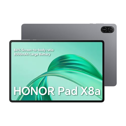 HONOR Pad X8a Tablet 4GB 128GB, Expandable to 1TB, 11 Inch 90Hz Display, 8300mAh Battery, Snapdragon 680, Android 14, WiFi Tablet, Grey