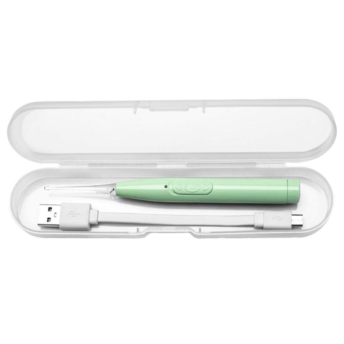 ametoys Earpicks Ear Wax Removal Tools with LED Light Flashlight Earpick Ear Spoon Tweezers Ear Cleaner for Baby Ear Health Care Ear Cleaning Tool with Case Green Ear Spoon