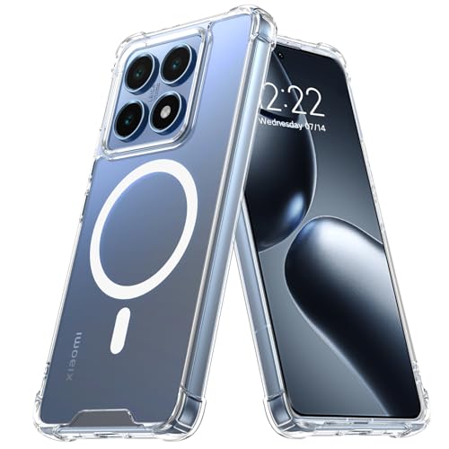 YINLAI For Xiaomi 14T Case Compatible with Mag Safe, Mobile Phone Case Xiaomi 14T Magnetic 4 Corner Airbags Drop Protection Shockproof Cover Case Protective Case for Xiaomi 14T 5G 6.67 Inch