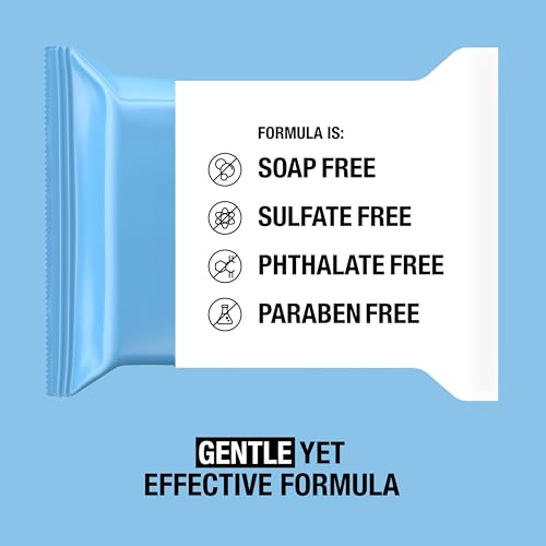 Neutrogena Facial Cleansing Towelette Singles, Daily Face Wipes to Remove Dirt, Oil, Makeup & Waterproof Mascara, Gentle, Alcohol-Free, Individually Wrapped, 20 Count