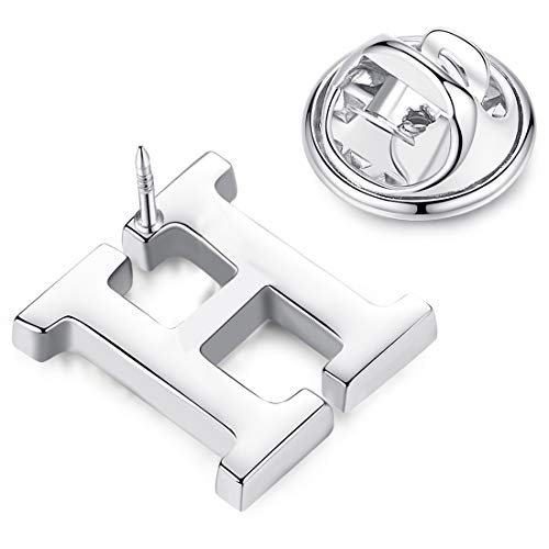 HONEY BEAR Brooch Clips Letters Initial Alphabet A to Z for Men/Women Costume, Stainless Steel, Business Wedding Gift