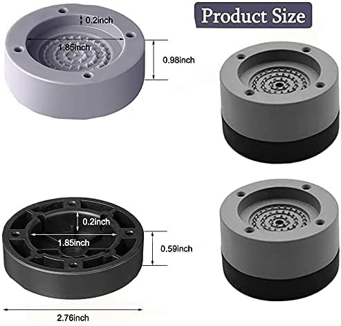 NC Shock and Noise Caelling Washing Machine Support, Washer and Dryer Anti-Vibration Pads, Anti Slip and Noise reducing Rubber Washing Machine Feet Pads (4PCS)