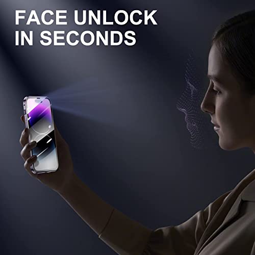 NALACAL Anti Peeping Case for iPhone 14 Pro Max, 360 Degree Front and Back Privacy Tempered Glass Cover, Anti SPY Screen, Anti Peep Magnetic Adsorption Metal Bumper for iPhone 14 Pro Max (Purple)
