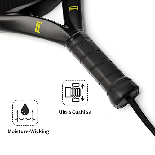 ianoni Paddle Tennis Racket Carbon Fiber Surface with EVA Memory Flex Foam Core POP Padle Racquts