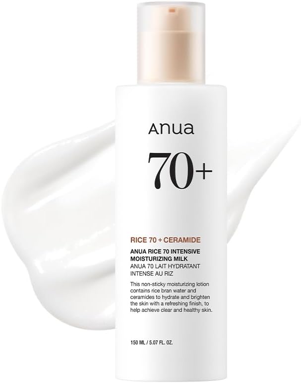 Rice 70 Intensive Moisturizing Milk, Lotion for Deep Hydration and Nourishing, Glowy Glass Skin, Rice Water, Niacinamide, Ceramides, Lightweight, Korean Skincare, 150ml/ 5.07 fl.oz.