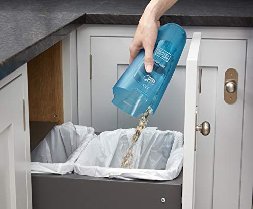 Black+Decker Cordless Dustbuster Handheld Wet & Dry Vacuum Cleaner, 7.2 V 1.5 Ah Li-Ion Battery With Charger Base, 385 ml, 14 Air Watts Suction Power, Blue - Wdc215Wa-B5