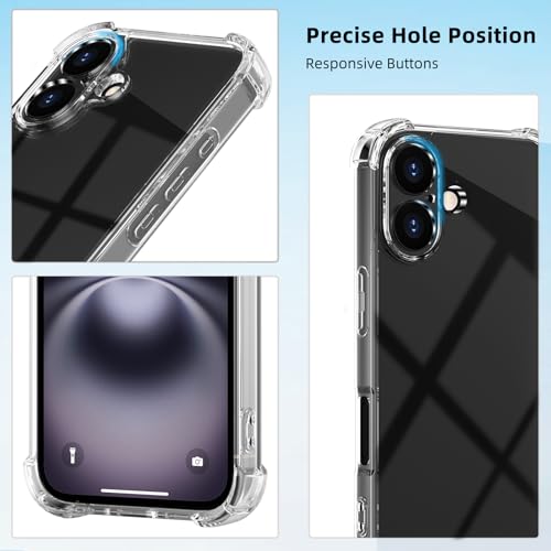ZenGoose Case Compatible with iPhone 16 Case, Crystal Clear Case Designed for iPhone 16 Clear Case with 4 Corners Shockproof Protection and Full Camera Protection Anti-Fall Clear Case