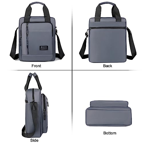 iCozzier Travel Shoulder Bag for Men Large Capacity Crossbody Bag Pouch with Long Strap Messenger Bag for Travel Work Bussiness(Grey)