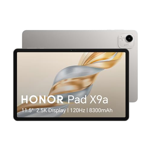 HONOR Pad X9a Wi-Fi Tablet 11.5" 120Hz Display, 8GB RAM + 128GB Storage, Android 15, Snapdragon 685, 8300mAh Battery, 35W Fast Charging, Stylus Support, Grey (2025 Model) + FREE Protective Flip Cover