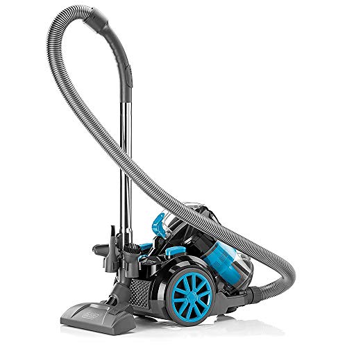 BLACK+DECKER Multi Cyclone Bagless Corded Vacuum Cleaner, 2000W, 2.5L Capacity, 6-Stage HEPA Filtration, Variable Speed, 289 Air Watts, Auto Cord Rewind, 5m Cable, Washable Filter, Blue - VM2080-B5