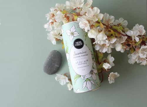 Herb & Root Fresh Jasmine Scented Body Dusting Powder for Women | Talc-Free, Anti-Itch, Chafing Relief, Deodorizing | Silky Smooth Skin All Day
