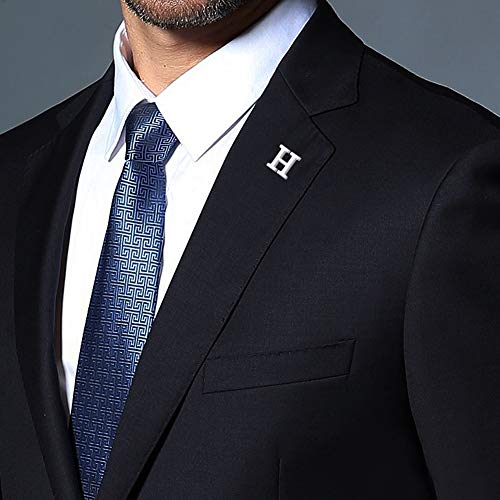 HONEY BEAR Brooch Clips Letters Initial Alphabet A to Z for Men/Women Costume, Stainless Steel, Business Wedding Gift