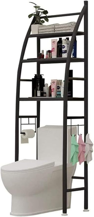 3 Shelf Over The Toilet Bathroom Shelf Black