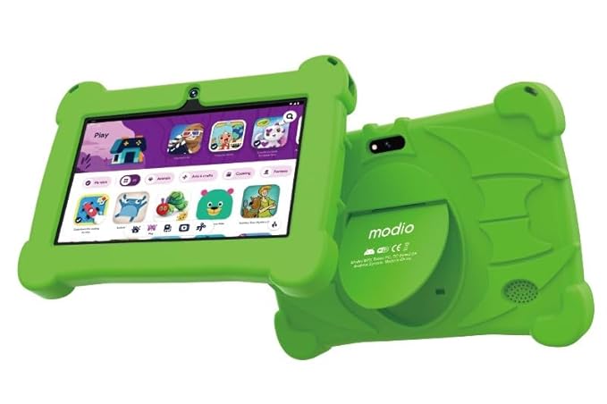 Modio M70 Kids Tablet, 7-inch HD Display, Dual Camera, Android 7.0, 8GB Storage, 3000mAh Battery, Multiple Languages Support (Pink)